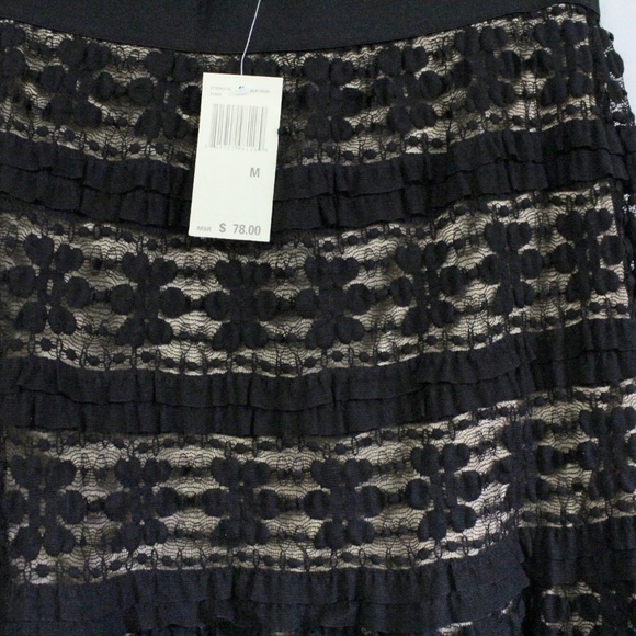 Max Studio Nude Black Lace Skirt NWT M - Picture 3 of 4